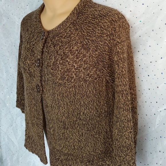 Dress Barn Sweaters - DRESSBARN Brown Marled Cardigan Swing Sweater XL